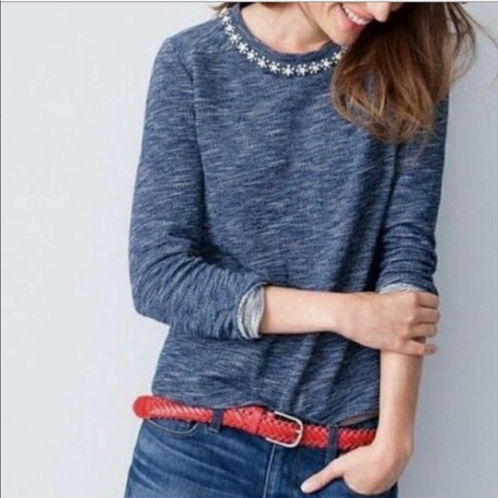 Marled Jeweled Sweatshirt // J. CREW